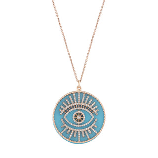 EYE LIGHT GOLD DIAMOND TURQUOISE NECKLACE