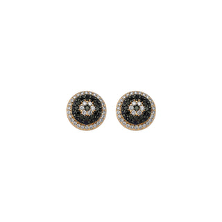 EYE LIGHT GOLD BLACK DIAMOND EARRINGS