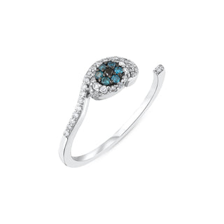 EYE LIGHT GOLD BLUE DIAMOND RING