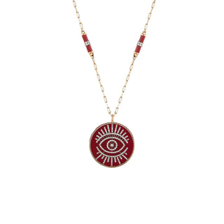 EYE RED PLATE CHAIN XLARGE NECKLACE