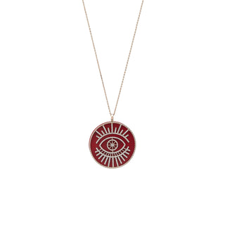 EYE LIGHT CORAL DIAMOND NECKLACE