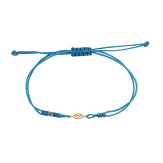 EYE LIGHT GOLD BLUE TOPAZ CORD BRACELET