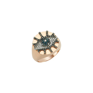 EYE LIGHT GOLD BLACK DIAMOND RING