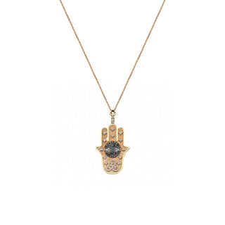 HAMSA GOLD DIAMOND NECKLACE Bee Goddess