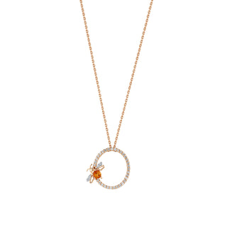 LETTER O GOLD DIAMOND CITRINE XSMALL NECKLACE