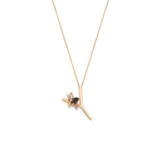 LETTER Y GOLD SMOKY TOPAZ NECKLACE