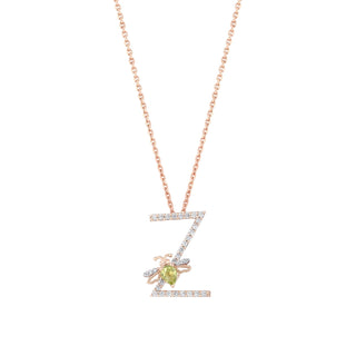 LETTER Z GOLD DIAMOND NECKLACE