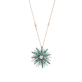 HERA 18K GOLD DIAMOND EMERALD NECKLACE