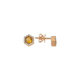 HONEYCOMB GOLD CITRINE EARRING Bee Goddess