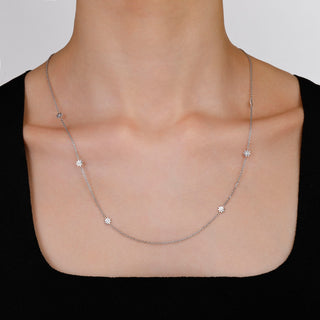 VENUS STAR 18K WHITE DIAMOND NECKLACE