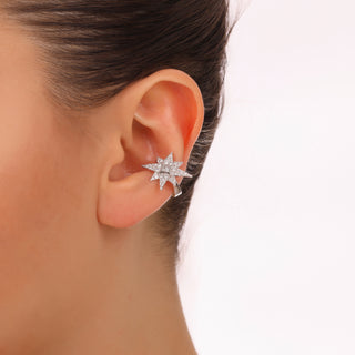 NORTH STAR PAVÊ WHITE GOLD DIAMOND EAR CUFF