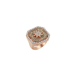 VENUS STAR GOLD BROWN DIAMOND PINKY RING