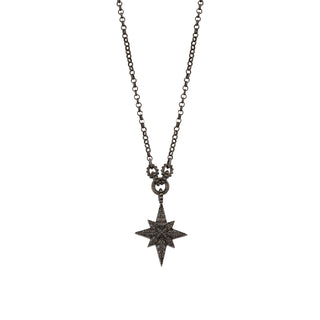 VENUS STAR SILVER BLACK DIAMOND NECKLACE