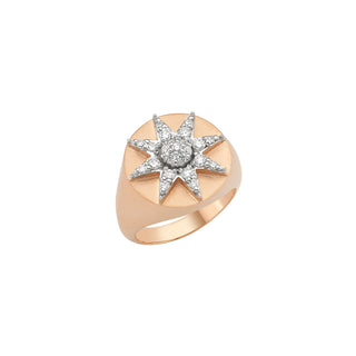 VENUS STAR GOLD DIAMOND PINKY RING