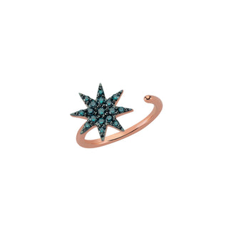 VENUS STAR GOLD BLUE DIAMOND RING