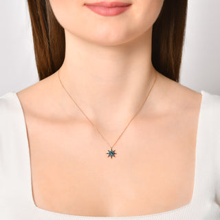 VENUS STAR GOLD BLUE DIAMOND NECKLACE