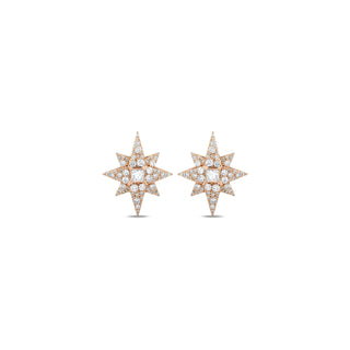 NORTH STAR PAVÊ GOLD DIAMOND EARRINGS