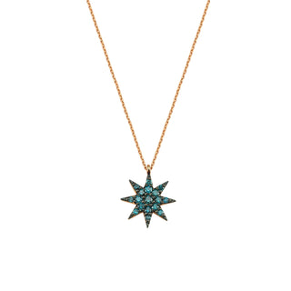 VENUS STAR GOLD BLUE DIAMOND NECKLACE