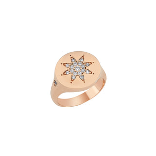 VENUS STAR GOLD DIAMOND PINKY RING