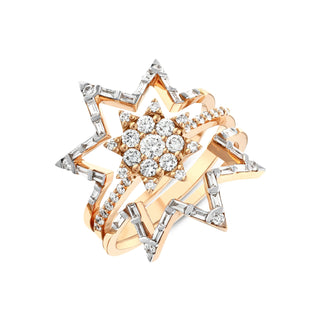 VENUS STAR 18K GOLD BAGUETTE DIAMOND RING