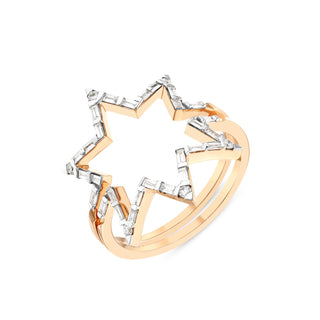 VENUS STAR 18K GOLD BAGUETTE DIAMOND RING