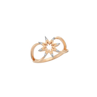 VENUS STAR GOLD DIAMOND PINKY RING