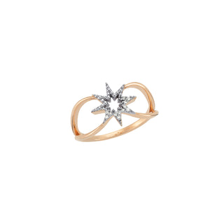 VENUS STAR GOLD DIAMOND PINKY RING