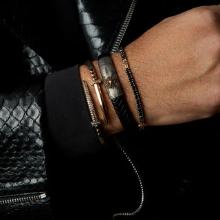 SWORD GOLD BLACK DIAMOND SMOKY TOPAZ BRACELET