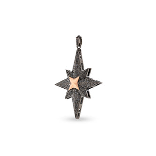 NORTH STAR GOLD & SILVER BLACK DIAMOND PENDANT