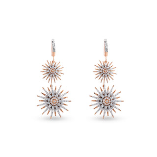 JARDIN STAR 18K GOLD BAGUETTE DIAMOND EARRINGS