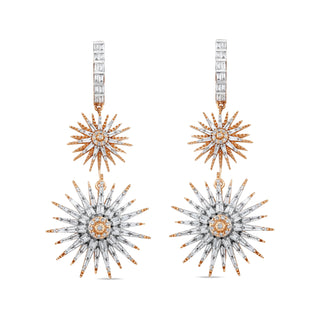 JARDIN STAR GOLD BAGUETTE DIAMOND EARRINGS