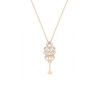 KEY OF LOVE GOLD DIAMOND NECKLACE Bee Goddess