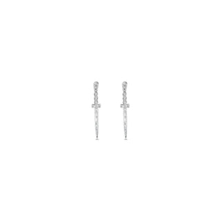 SWORD 18K GOLD DIAMOND EARRINGS