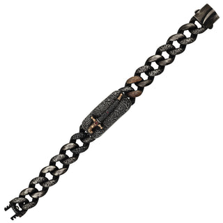 DAGGER GOLD & SILVER BLACK DIAMOND RUBY CHAIN BRACELET