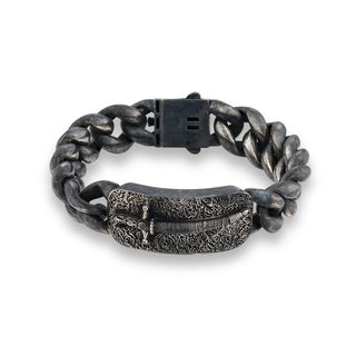 DAGGER SILVER BLACK DIAMOND CHAIN BRACELET