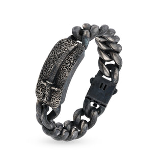 DAGGER SILVER BLACK DIAMOND CHAIN BRACELET