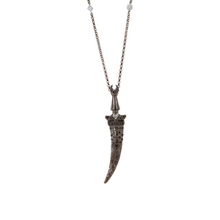 SWORD SILVER BLACK DIAMOND XXLARGE NECKLACE