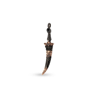 SWORD GOLD & SILVER BLACK DIAMOND PENDANT