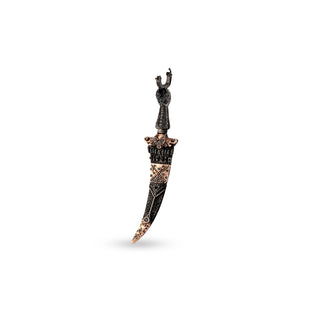 SWORD GOLD & SILVER BLACK DIAMOND PENDANT