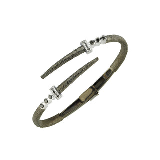 SWORD BLACK DIAMOND SILVER BANGLE BRACELET