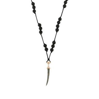 SWORD GOLD BLACK DIAMOND NECKLACE