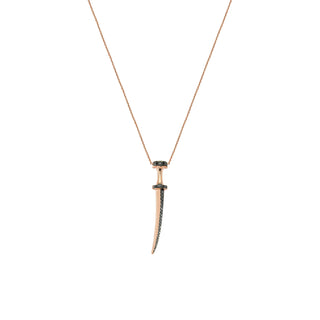 SWORD GOLD BLACK DIAMOND NECKLACE