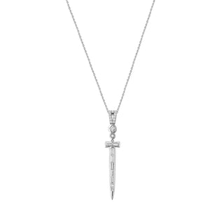 SWORD GOLD BAGUETTE DIAMOND NECKLACE