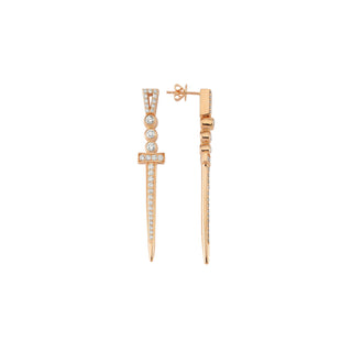 SWORD GOLD DIAMOND EARRINGS