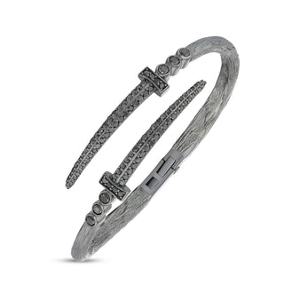 SWORD SILVER BLACK DIAMOND BRACELET