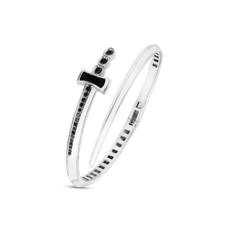 SWORD SILVER BLACK DIAMOND BRACELET
