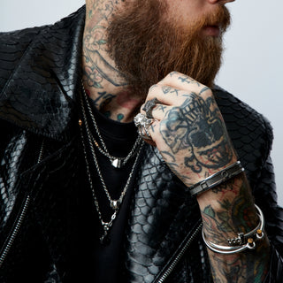 SWORD SILVER BLACK DIAMOND BRACELET