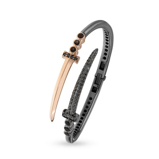 SWORD GOLD BLACK DIAMOND SMOKY TOPAZ BRACELET