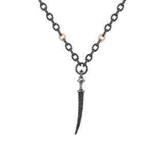 SWORD SILVER BLACK DIAMOND PENDANT