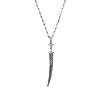 SWORD SILVER BLACK DIAMOND NECKLACE